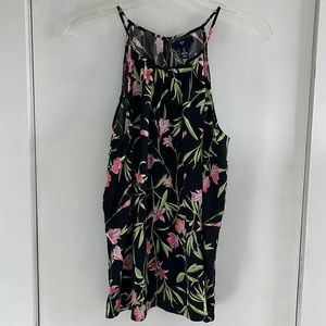 NWOT GAP High Neck Sleeveless Floral Print Keyhole Back Top